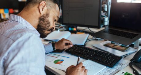 man working as a principal contractor